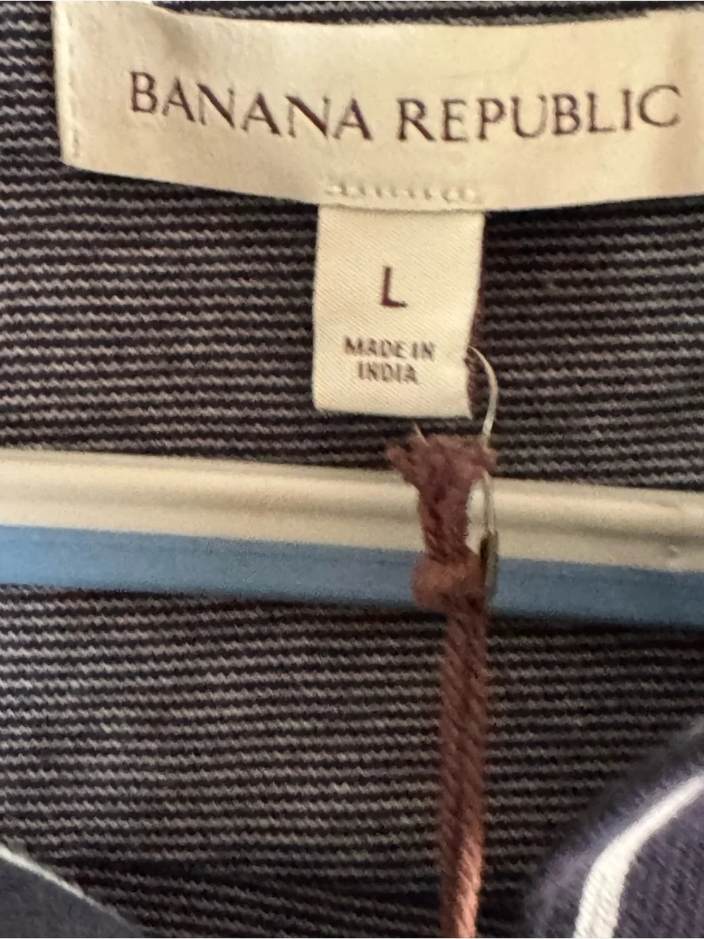 Banana Republic Men’s Navy & White Micro-Stripe Polo